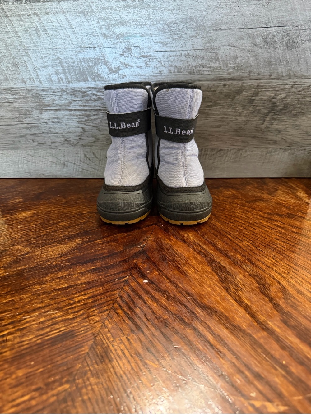 L.L. Bean Toddler Grey/Purple Snow Boots Warm Waterproof Winter Footwear Sz 7
